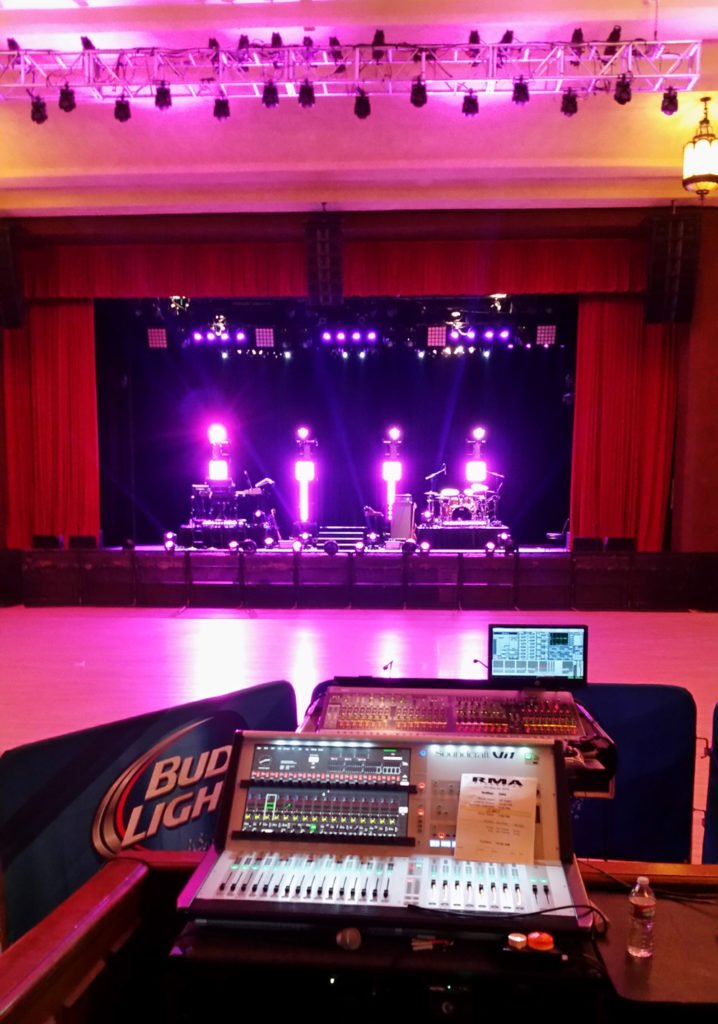 Stage setup for Ciara performing at the Riverside Municipal Auditorium in Riverside, CA on May 29, 2015